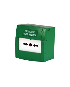 KAC Green Emergency Door Release Manual Call Point, NO/NC Contact, Glass Element
